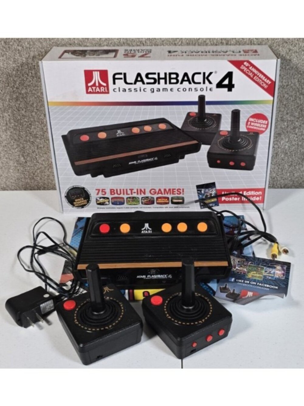 Atari Flashback 4 Classic Game Console 40th Anniversary Edition with Box Tested